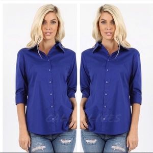 NWT blue button blouse